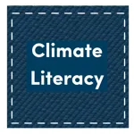 Thumbail image of webinar promotion that looks like a quilt square with text reading climate literacy