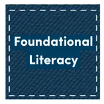 Thumbnail image for webinar promotion that looks like a aquare quilt tile that includes the writing Foundational Literacy